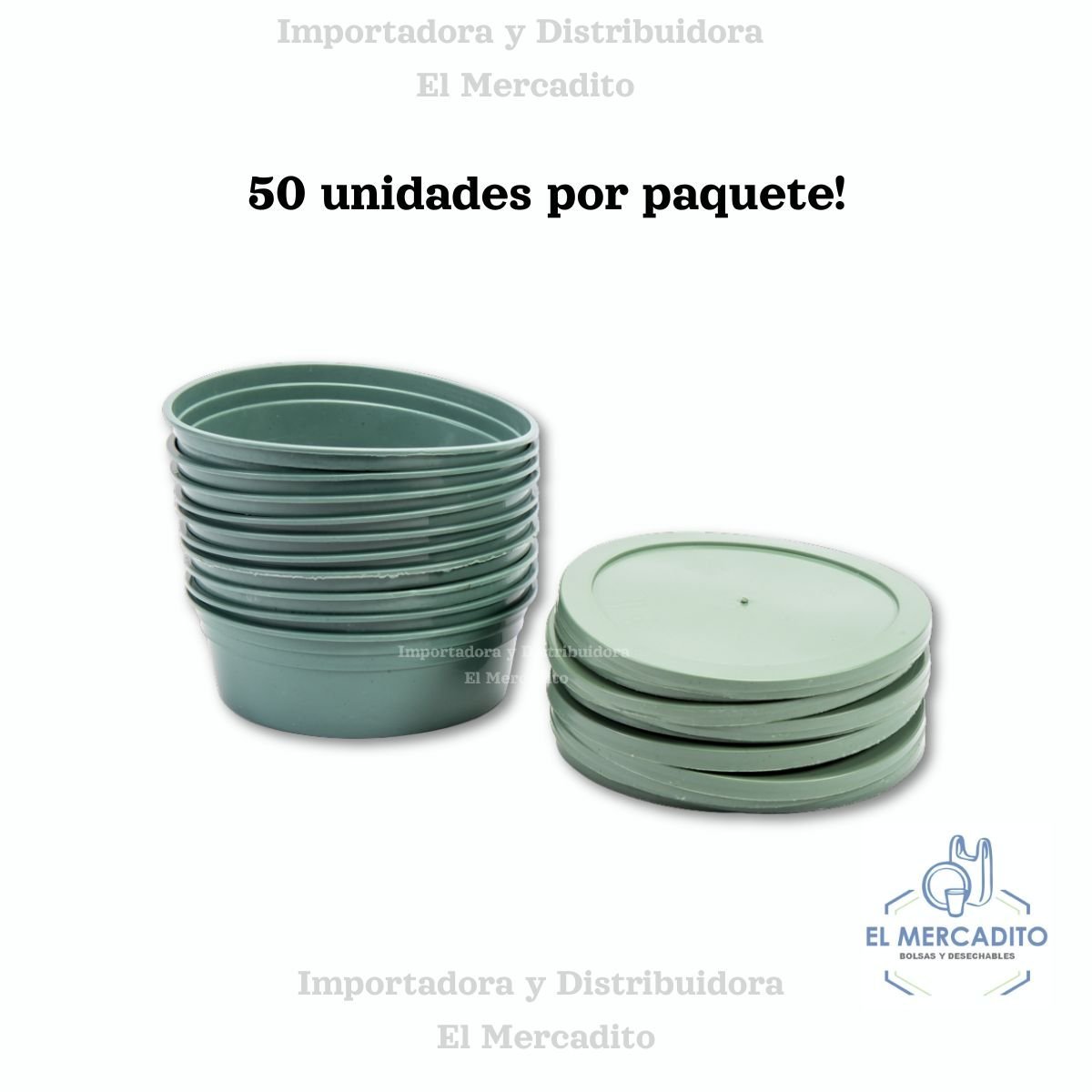 Contenedor Medios Duros Verdes - 50 Unidades