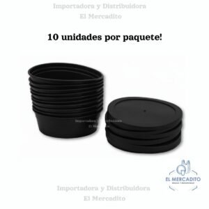 Contenedor Medios Duros Negros - 10 Unidades