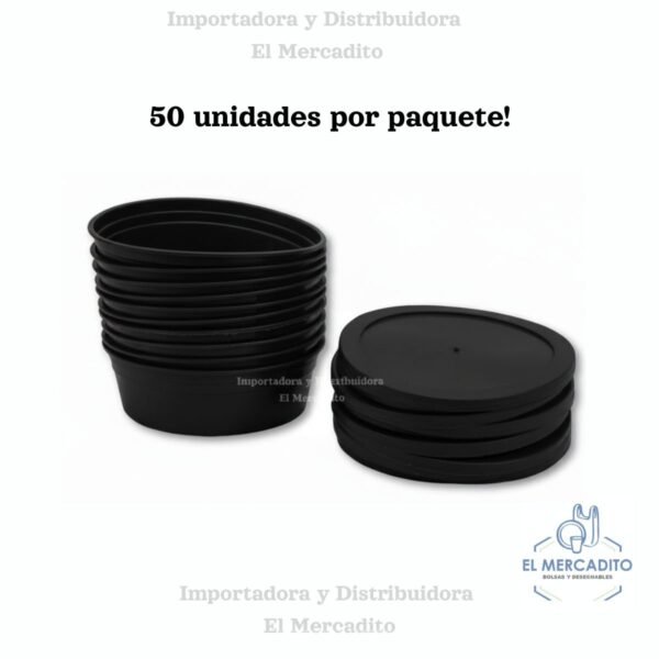 Contenedor Medios Duros Negros - 50 Unidades