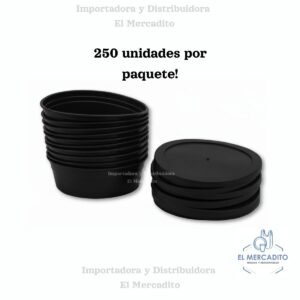 Contenedor Medios Duros Negros - 250 Unidades