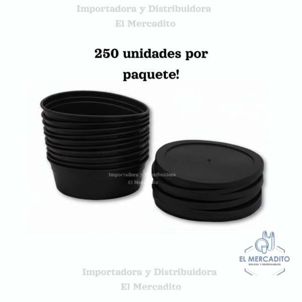 Contenedor Medios Duros Negros - 250 Unidades