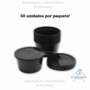 Contenedor Enteros Duros Negros - 50 Unidades