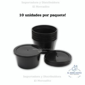 Contenedor Enteros Duros Negros - 10 Unidades