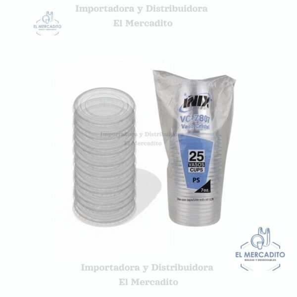 Tapas para Vaso Cristal Inix #7, 25 unidades por paquete