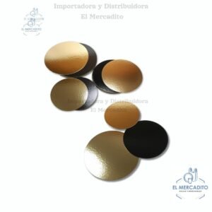 Base Reversible para queque Doble Cara, Rígidas, Dorada y Negra