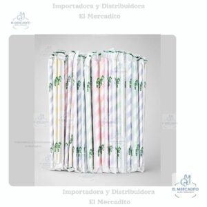 Pajilla de Papel, de rayas a colores, 100 unidades por paquete