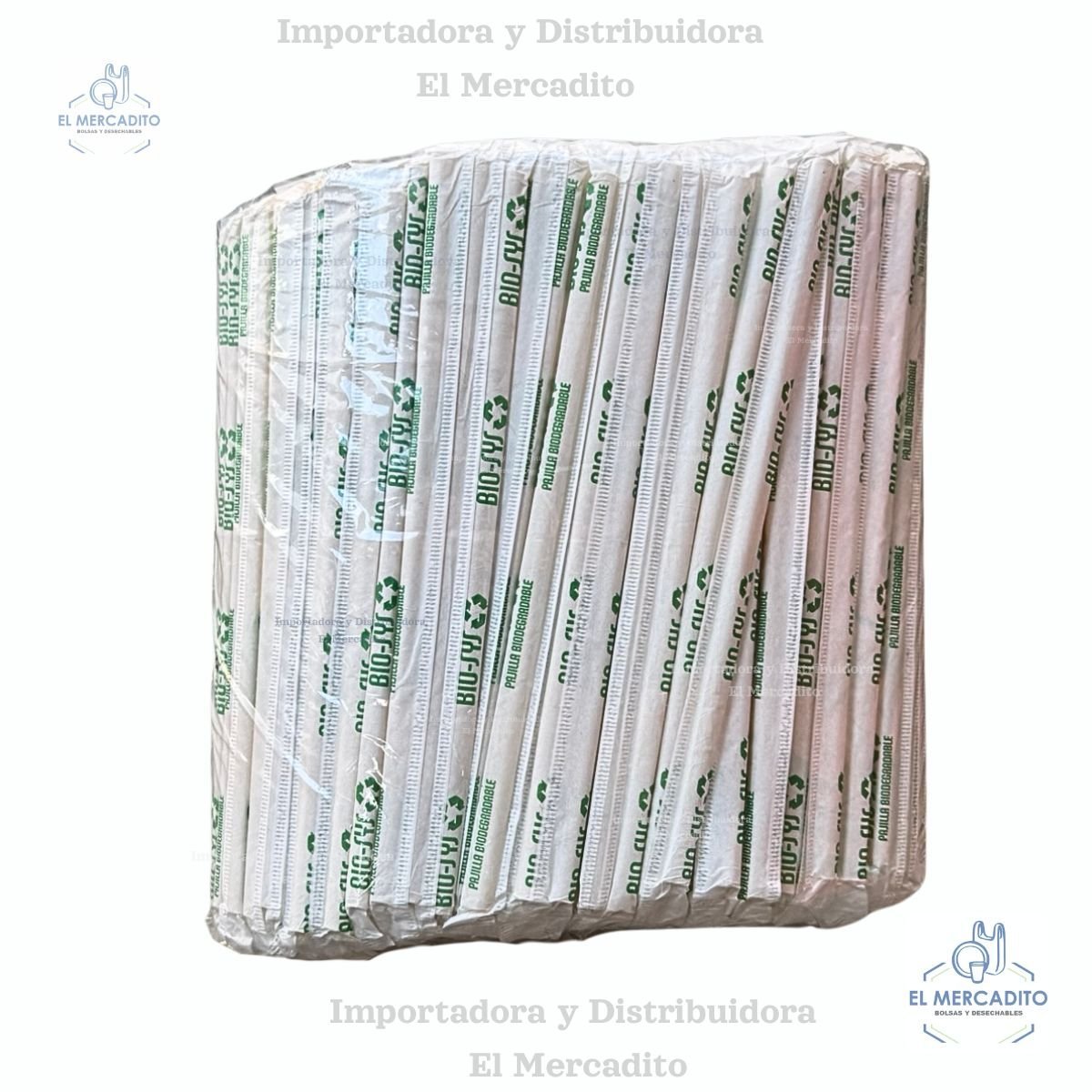 Pajillas Biodegradables de Plásticas SYS, paquete de 500 unidades