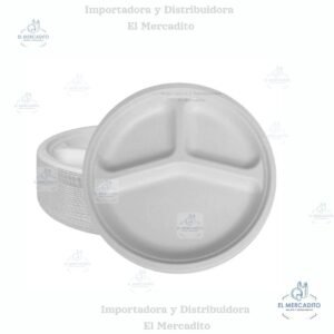 Platos Biodegradables #9 en Bagazo de Caña, 25 unidades por paquete