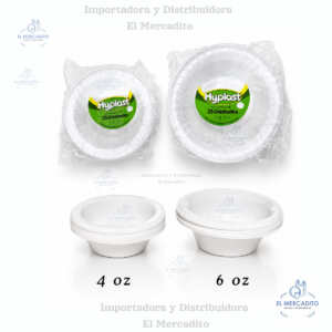 Platos Plásticos Hondos Hyplast, de 4 oz y 6 oz