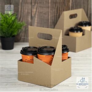 Porta-Vasos-carton-Carton-5.jpg Porta Vasos de Manilla, color cartón de 2 y 4 unidades - 4 Unidades