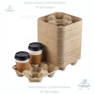 Porta Vasos para 4 unidades ecológico