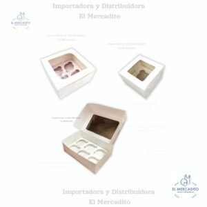 Caja de Carton para cup-cakes de 1 unidad, 4 unidades y 6 unidades