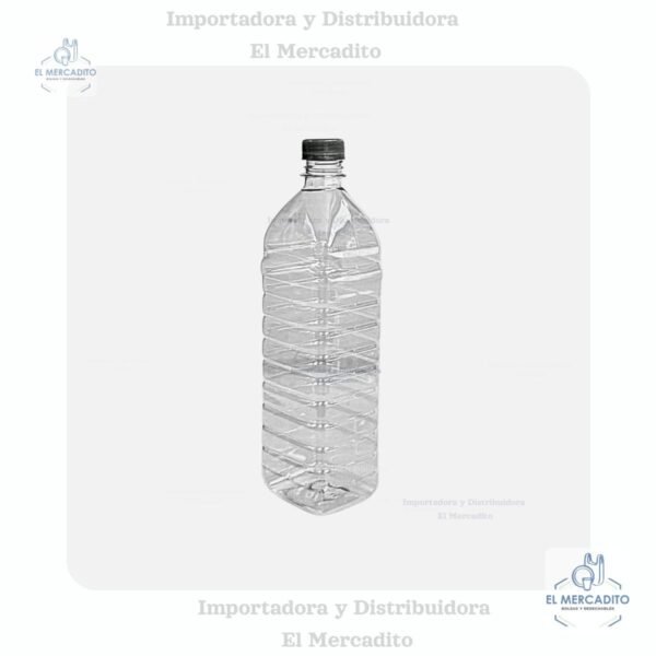 Botella Plástica Transparente Rectangular Pet 1 Litro