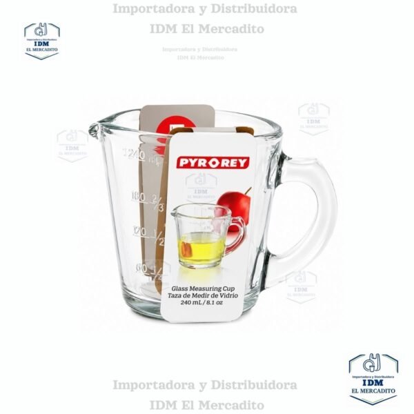 Taza medidora Pyrorey de vidrio, 240 ml / 8.1 oz