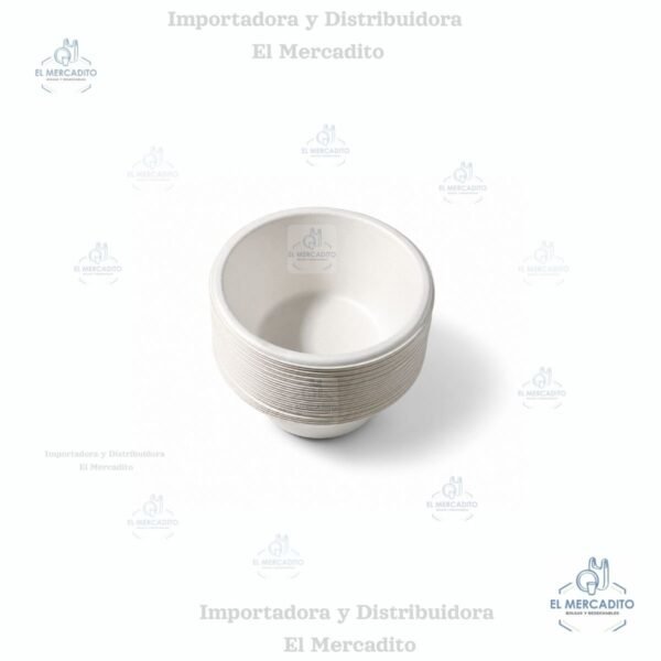 Tazón Biodegradable 8 oz en Bagazo de Caña, en paquetes de 25 unidades
