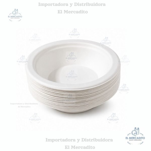 Tazón Biodegradable 12 oz en Bagazo de Caña, en paquetes de 25 unidades