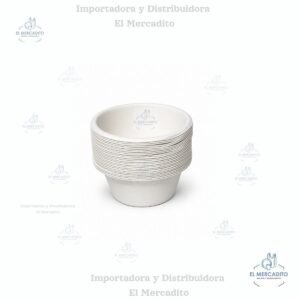Tazón Biodegradable 8 oz en Bagazo de Caña, en paquetes de 25 unidades