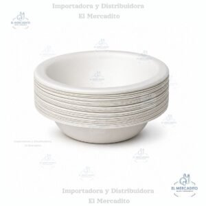 Tazón Biodegradable 12 oz en Bagazo de Caña, en paquetes de 25 unidades