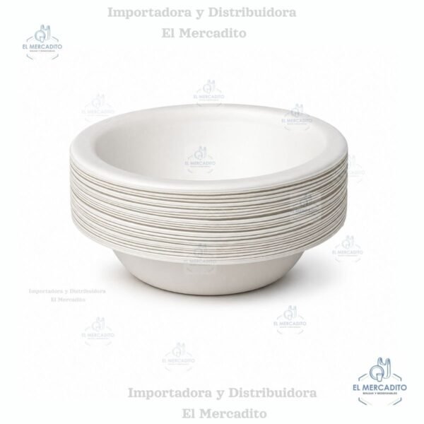 Tazón Biodegradable 12 oz en Bagazo de Caña, en paquetes de 25 unidades