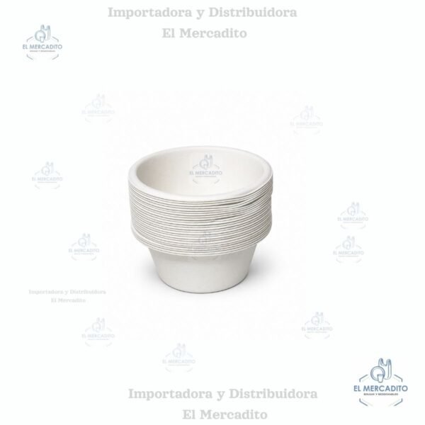 Tazón Biodegradable 8 oz en Bagazo de Caña, en paquetes de 25 unidades