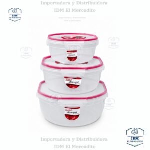 Ultra-seal-Redondo-2.jpg Recipiente Hermético Redondo de Plástico Transparente Sterilite Rocket Red Ultra Seal, 2.4 Litros / 4.4 Litros / 7.7 Litros