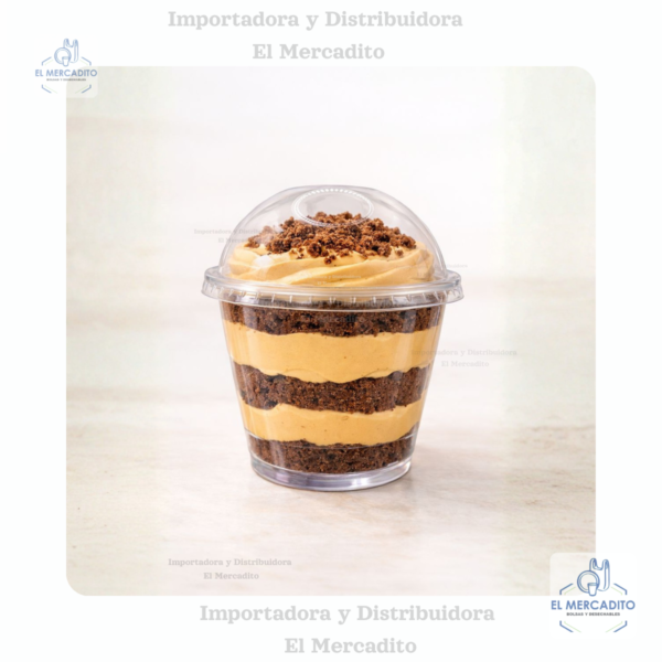 Vaso #9 oz Tapa domo desechable transparente, en paquetes de 25 unidades