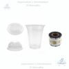 Vasos #12 oz para Batidos, compatible con maquina selladora, tapa plástica plana y tapa plástica domo, en paquetes de 50 unidades