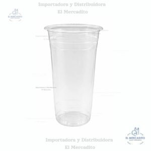 Vasos #24 oz para Batidos, compatible con maquina selladora, tapa plástica plana y tapa plástica domo, en paquetes de 50 unidades