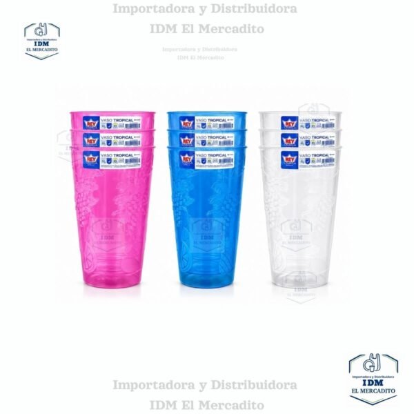 Vaso plástico tropical Rey