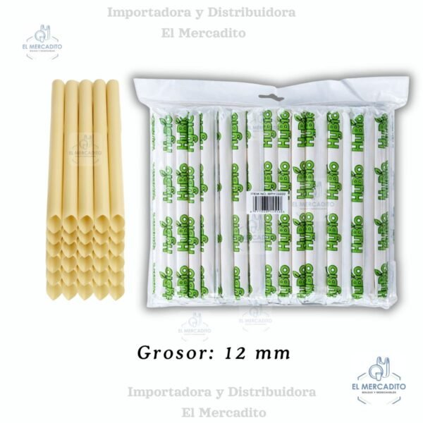 Pajilla de Plástico Gruesa de 12 mm Hybio, 100 unidades