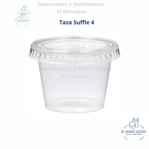 Tazas suffles, Semi-Transparentes, en paquetes de 25 unidades - 4 oz